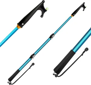 KOMCLUB Telescoping Boat Hooks for Docking 3 Stage Aluminum Push Poles Lightweight Floating Luminous Bead Design Non-Slip Rubber Handle Durable Boating Accessories Multi-Color Rust-Resistant Boat Gaff