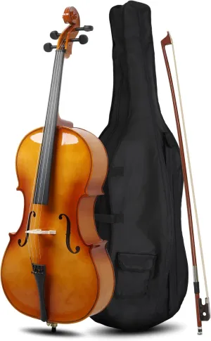 Ktaxon Full-Size Cello, Beginner Cello 4/4, Acoustic Cello Set with Portable Bag, Bow, Rosin, Bridge, Adults & Kids String Musical Instruments(Classic Retrovert)