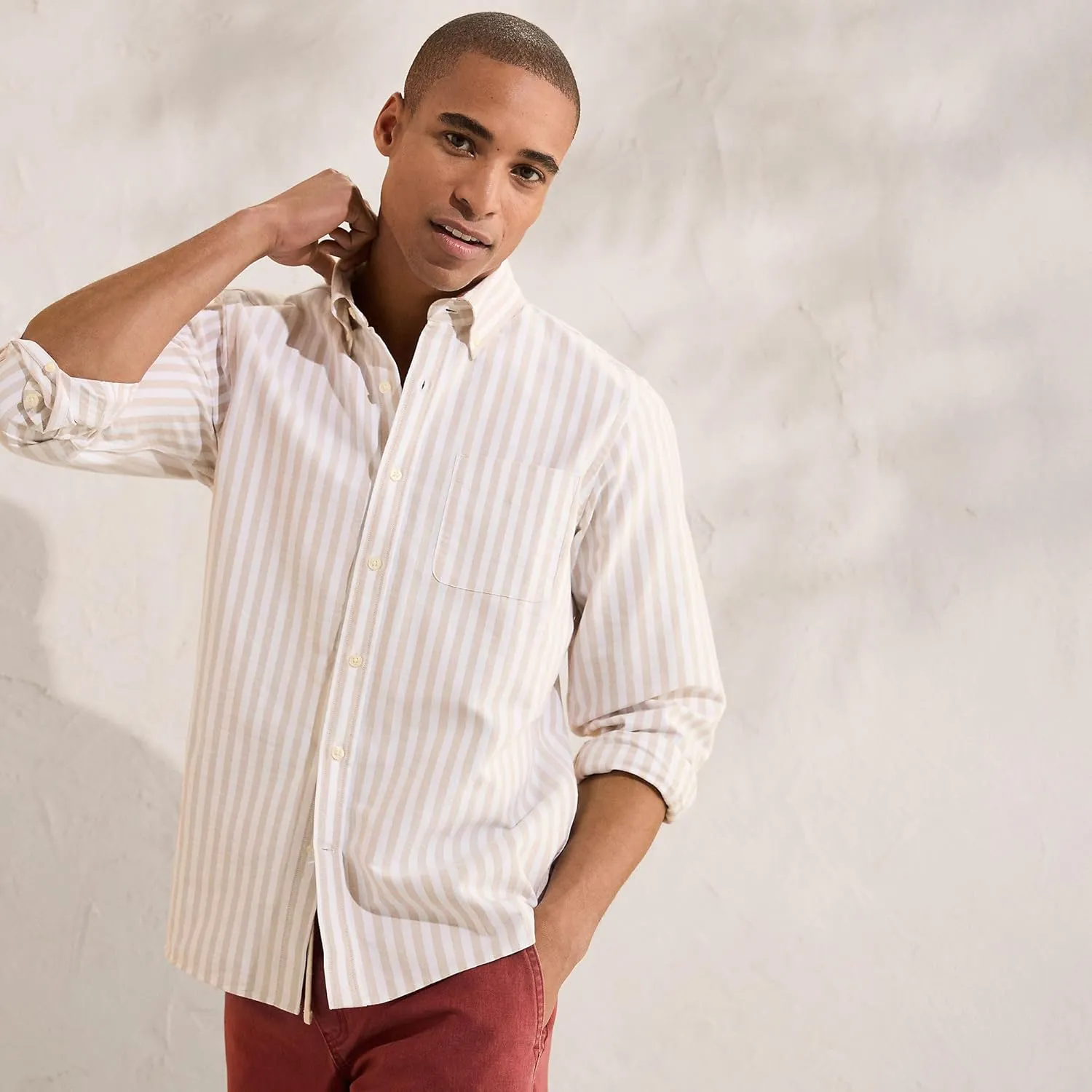 Lands' End Men's Traditional Fit Comfort-First Sail Rigger Oxford Shirt