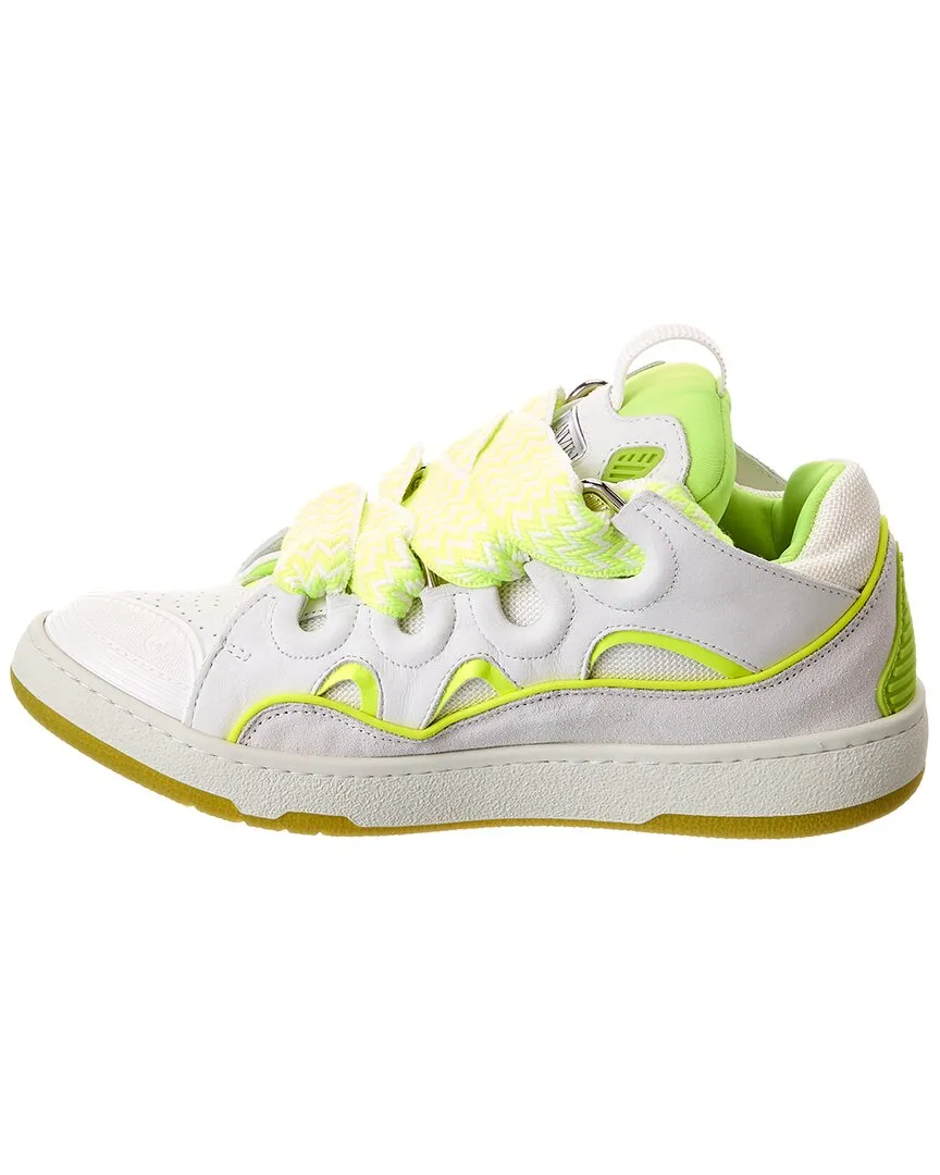 LANVIN Curb Leather & Mesh Sneaker