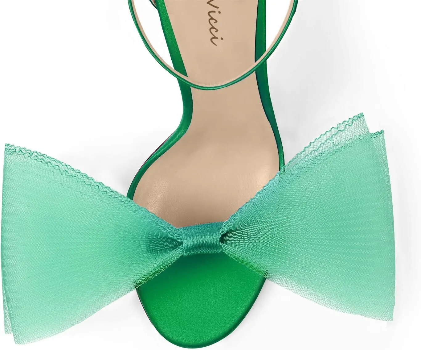 LauraVicci Women's High Heel Sandals Asymmetric Mesh Leather Bow Opened Toe Ankle Strap Lace-Up Stiletto Slip-On Evening Dress Party Wedding Shoes
