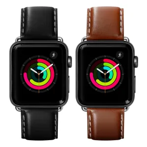 LAUT Oxford Strap Leather Band w/ Stainless Steel Buckle For Apple Watch 49 / 45 / 44 / 42mm