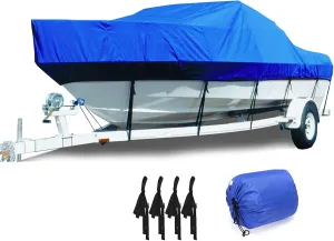 LDIW Heavy Duty 600 Polyester Oxford Boat Cover, Waterproof Durable Tear Proof All Weather Outdoor Protection UV Proof Yacht Speedboat Fishing Ski V-Hull Tri-Hull Cover Bag,21to24FT: 732 * 300CM