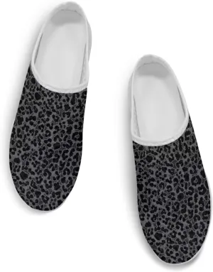 Leopard Print Mule Shoes for Women Slip on Low Top Garden Clogs Mesh Loafers EVA Sole Mule Sneakers US6-13.5