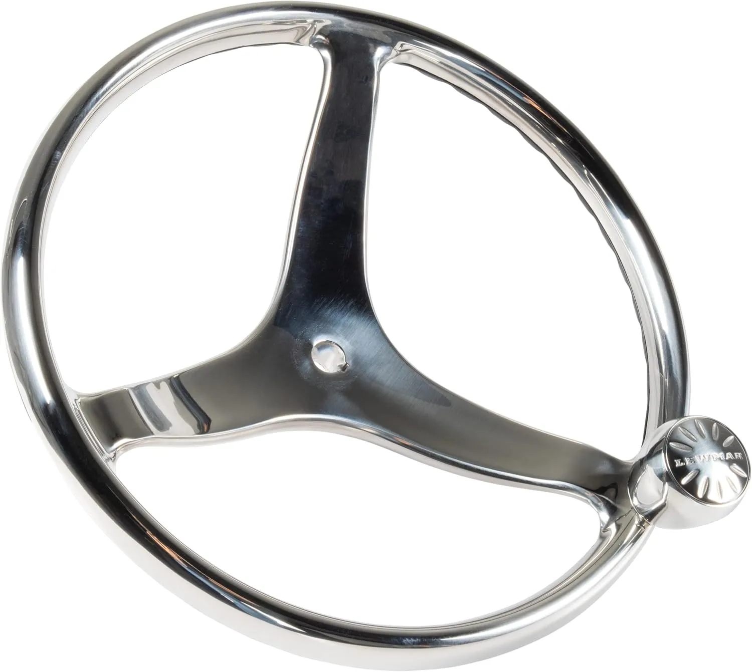 Lewmar Power Grip Boat Steering Wheel with 5/8" Welded Nut - 13.5" Cast Stainless Steel