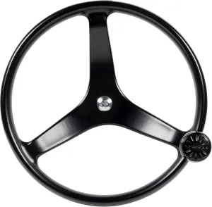 Lewmar Power Grip Boat Steering Wheel with 5/8" Welded Nut - 13.5" Diameter, Weather-Resistant Black Cast Stainless Steel, Professional Knob with Ergonomic Finger Grips