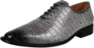 LIBERTYZENO Mens Animal Print Leather Adults Lace Up Oxford Dress Shoes for Prom Graduation