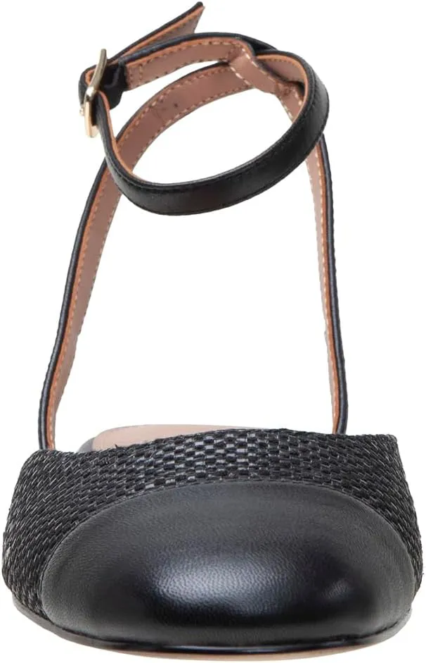 Linea Paolo - Delaney - Womens Leather Captoe Ankle Strap Ballet Flat