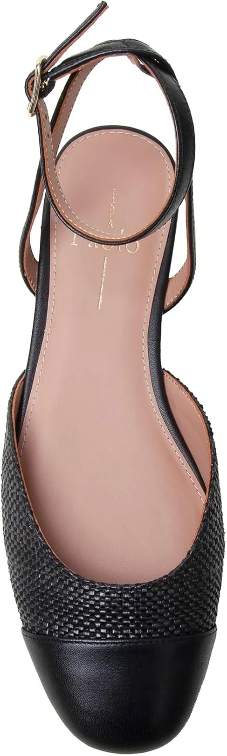 Linea Paolo - Delaney - Womens Leather Captoe Ankle Strap Ballet Flat