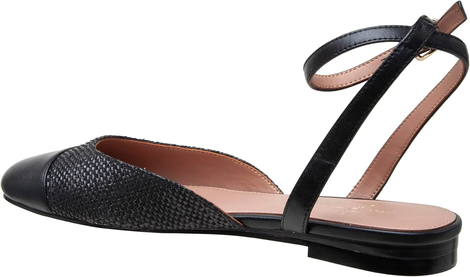 Linea Paolo - Delaney - Womens Leather Captoe Ankle Strap Ballet Flat