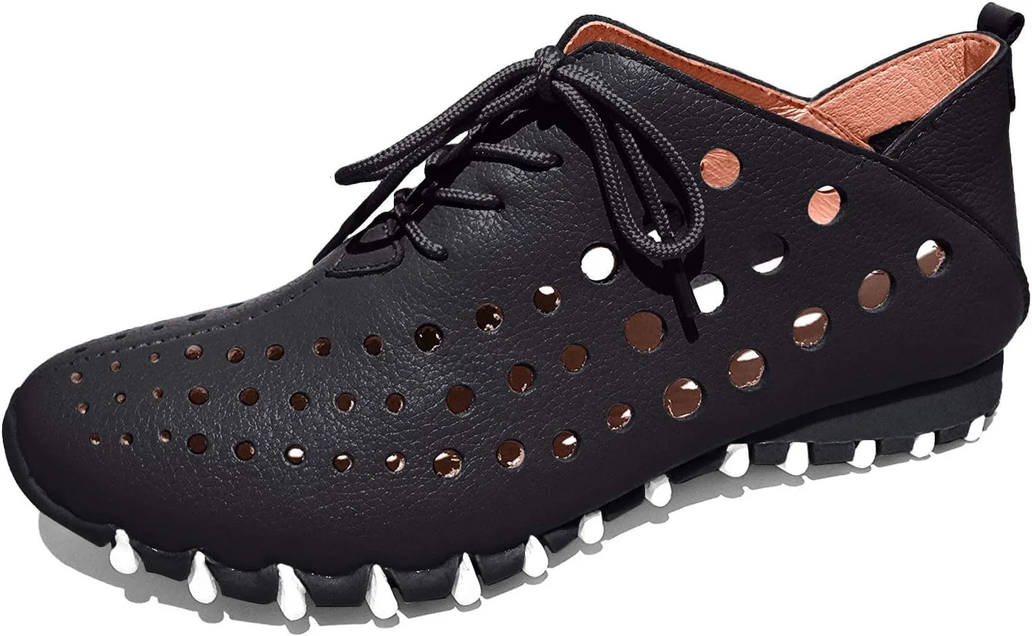 Lit Foot Women's LF9010 Black Leather Shoe 37 (US 6.5-7)