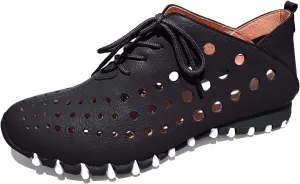 Lit Foot Women's LF9010 Black Leather Shoe 37 (US 6.5-7)