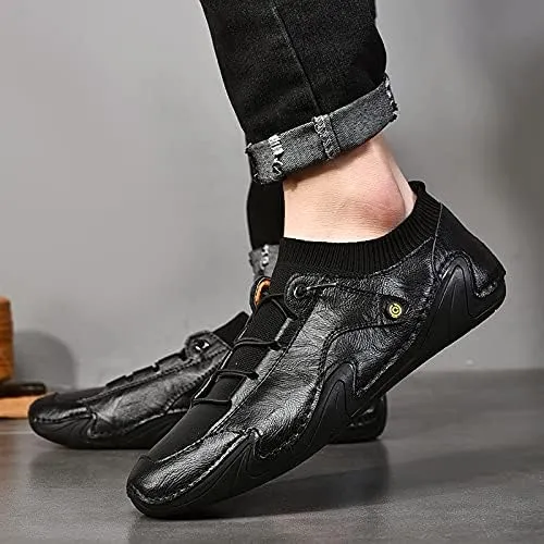 Loafers for Men Shoes Leather Casual Dress Handmade Men's Driving Comfort Fashion Boat Shoe Male