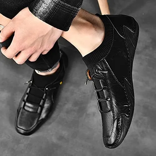 Loafers for Men Shoes Leather Casual Dress Handmade Men's Driving Comfort Fashion Boat Shoe Male