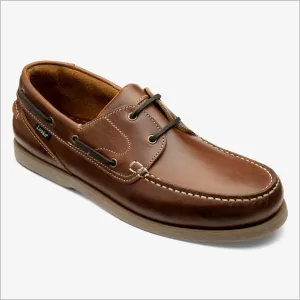 Loake Lymington Brown Waxy Boat Shoe@
