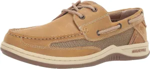 Margaritaville Mens Anchor Lace Boat Shoe, Light Tan, 9.5 US