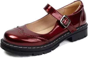 Mary Jane for Women Gothic Oxford Shoes - Flat Shoes, Ankle Tied, Round Toe for Casual Dresses, Work, and Campus