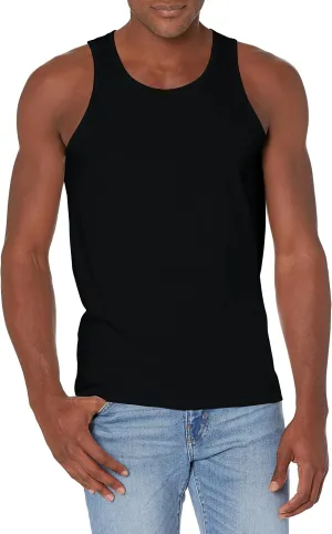 Men Crewneck Undershirts Soft 100% Cotton Tank Tops Pack of 3
