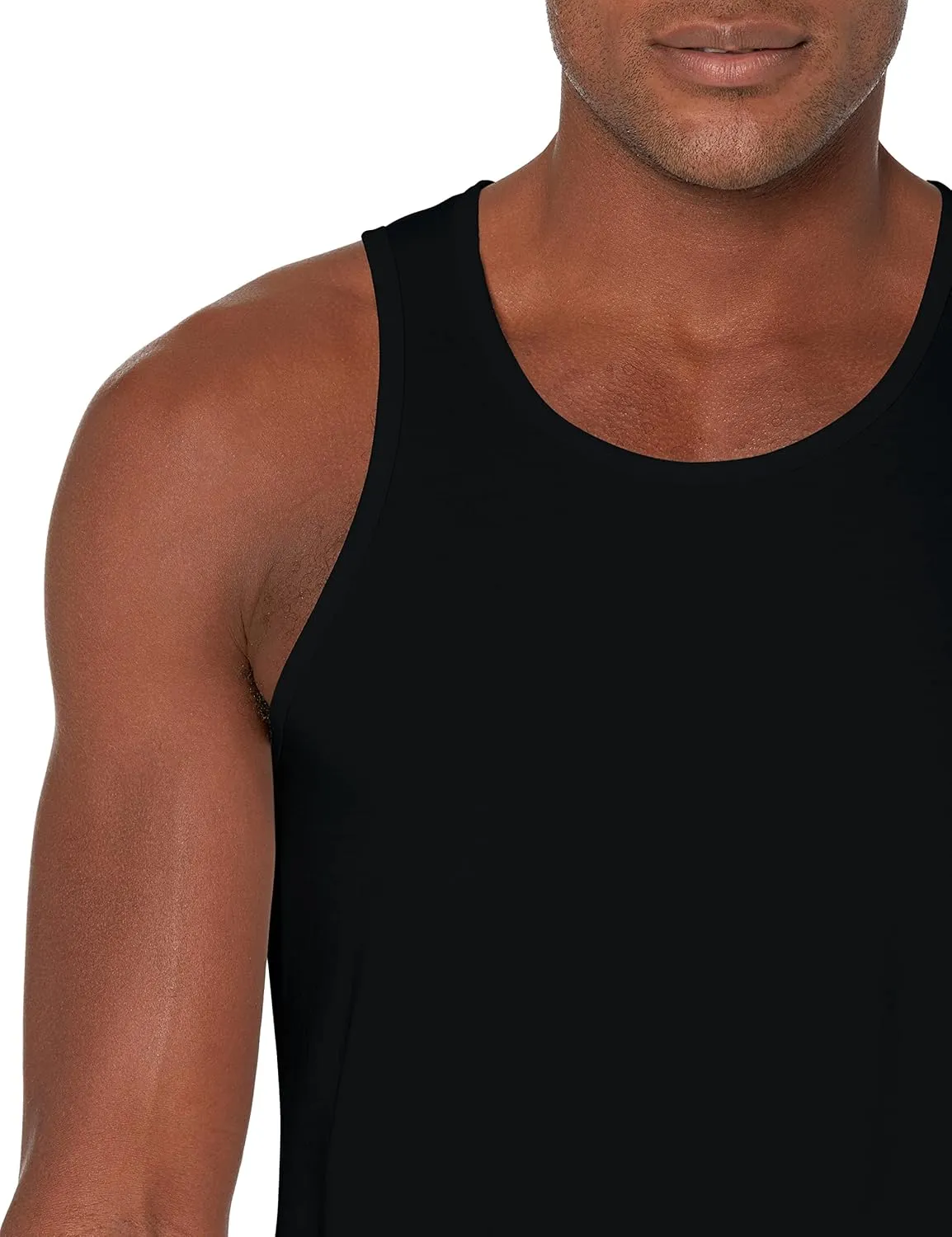 Men Crewneck Undershirts Soft 100% Cotton Tank Tops Pack of 3