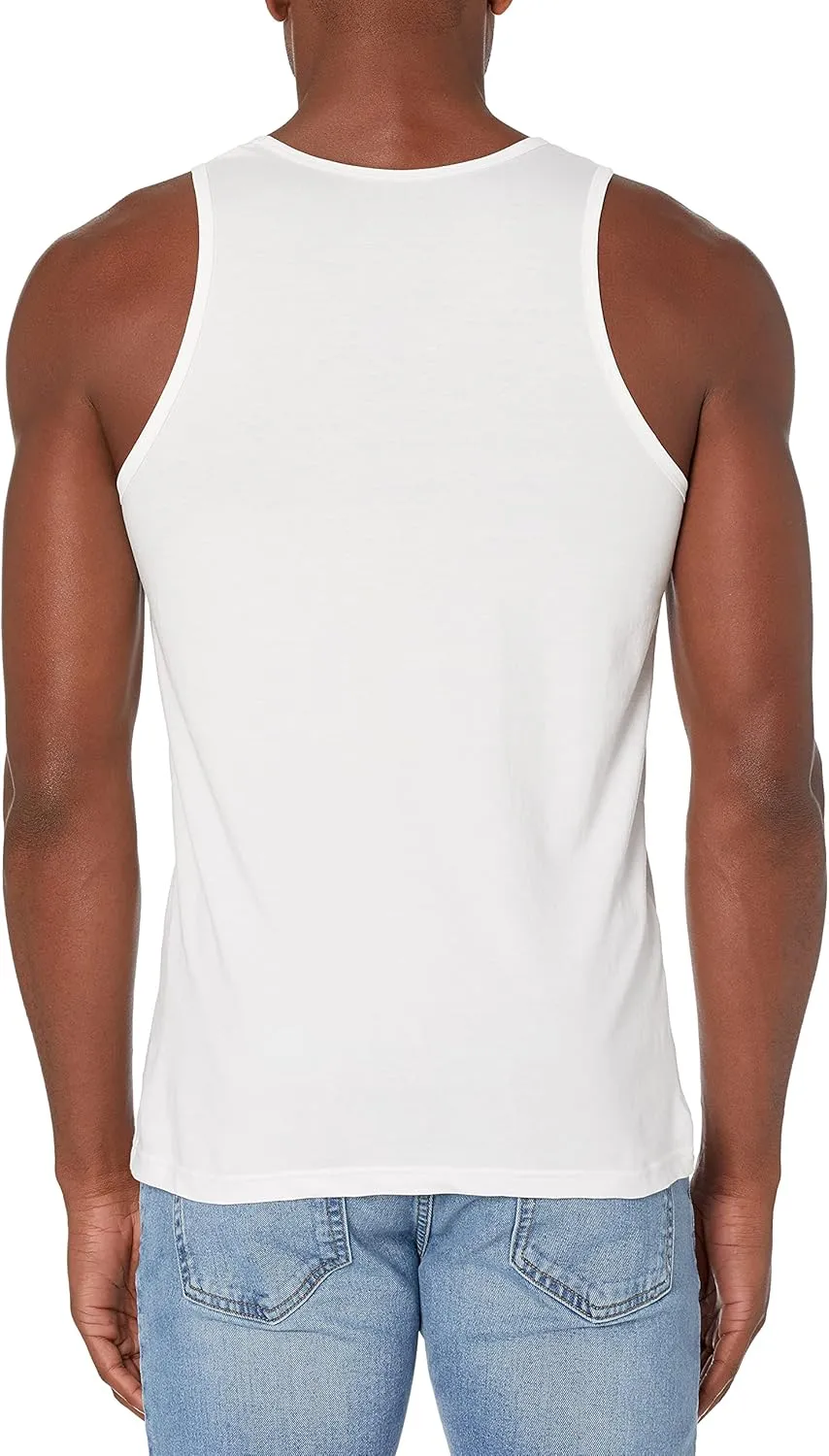 Men Crewneck Undershirts Soft 100% Cotton Tank Tops Pack of 3