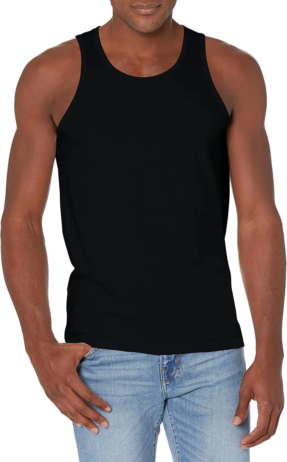 Men Crewneck Undershirts Soft 100% Cotton Tank Tops Pack of 3