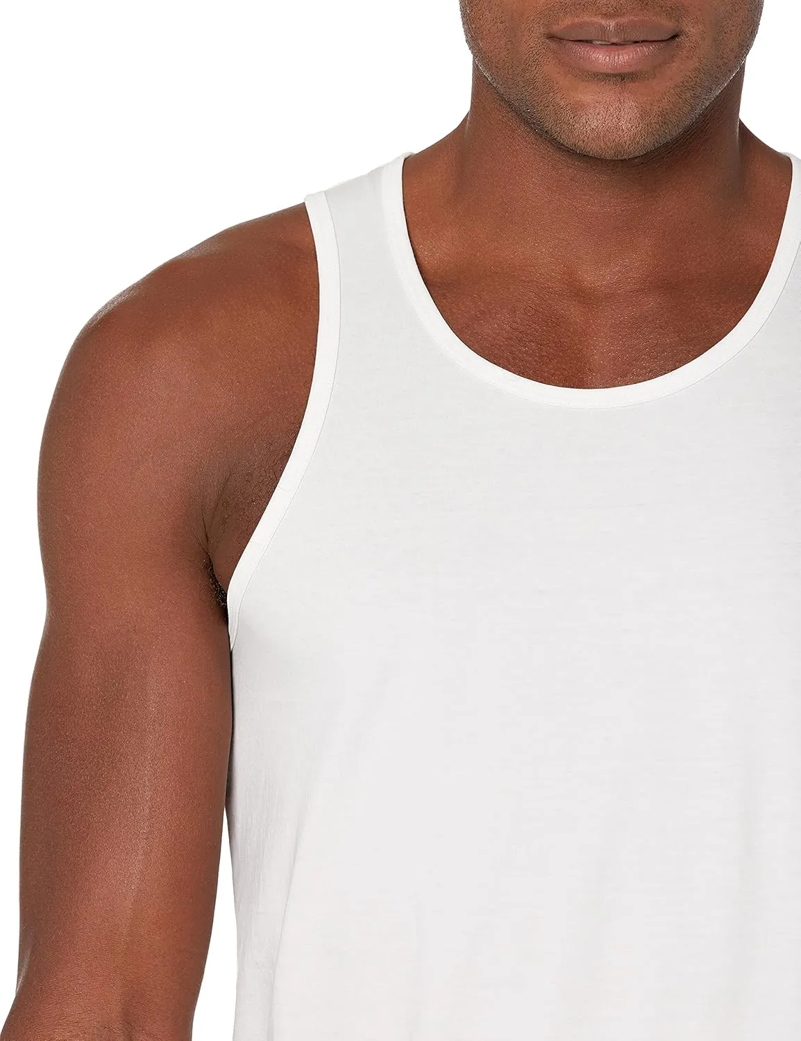 Men Crewneck Undershirts Soft 100% Cotton Tank Tops Pack of 3