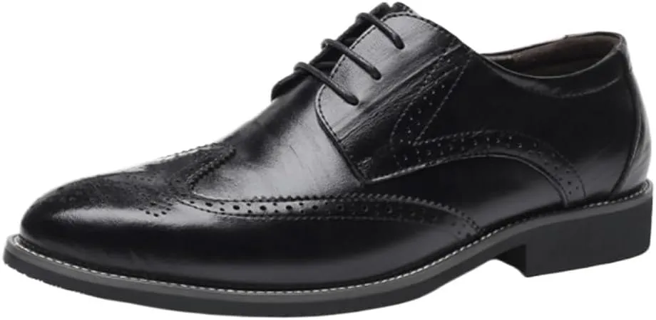 Mens Brogue Oxford Dress Shoes Leather Formal Wedding Comfort Orthopedic Large Size Fashion Footwear for Men Stylish