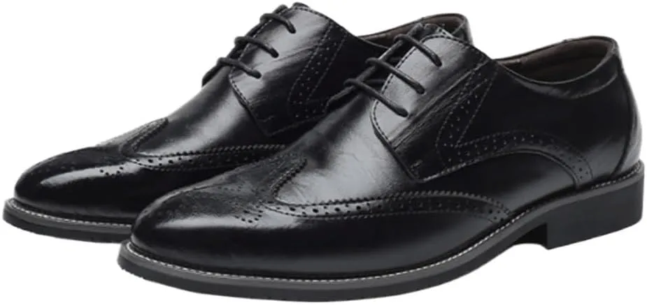 Mens Brogue Oxford Dress Shoes Leather Formal Wedding Comfort Orthopedic Large Size Fashion Footwear for Men Stylish