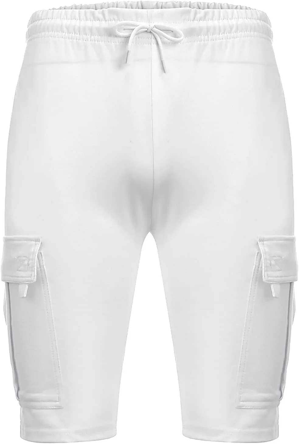 Mens Casual Shorts Summer Drawstring Multi Pocket Loose Straight Cargo Knee Length Shorts Classic Active Loose Board