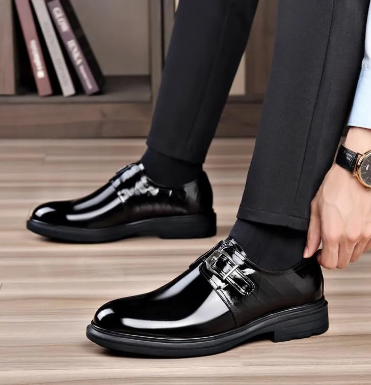 Men's Dress Shoes Classic Comfortable Mens Oxfords Shoes Patent Leather Formal Wingtip Brogue for Men