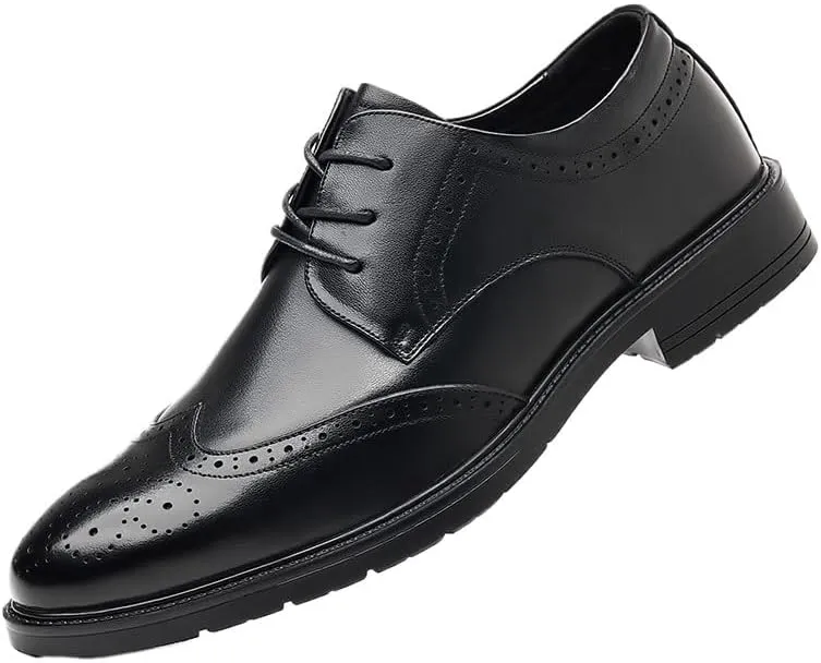 Men's Dress Shoes Genuine Leather Business Brogue Handmade Formal Oxfords Shoe