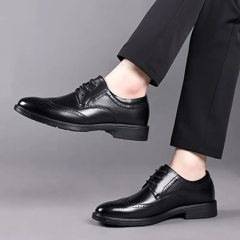 Men's Dress Shoes Genuine Leather Business Brogue Handmade Formal Oxfords Shoe