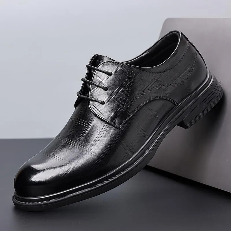 Mens Genuine Leather Business Dress Shoes British Style Spring Office Wedding Shoes Formal Work Oxford Shoes