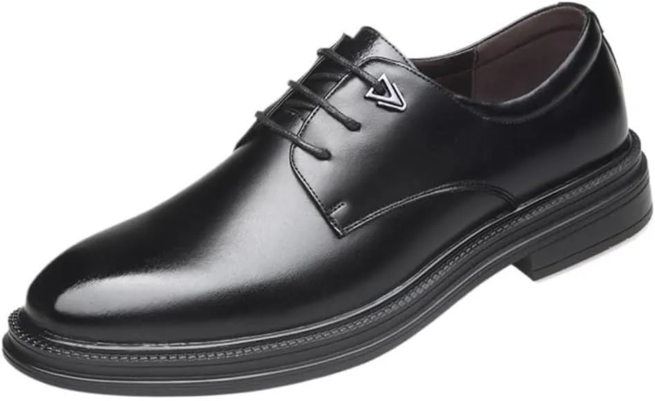 Men's Lace Up Round Toe Brogue Oxford Shoes - Embossed Wingtips for Prom, Wedding, and Business Events