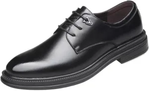 Men's Lace Up Round Toe Brogue Oxford Shoes - Embossed Wingtips for Prom, Wedding, and Business Events