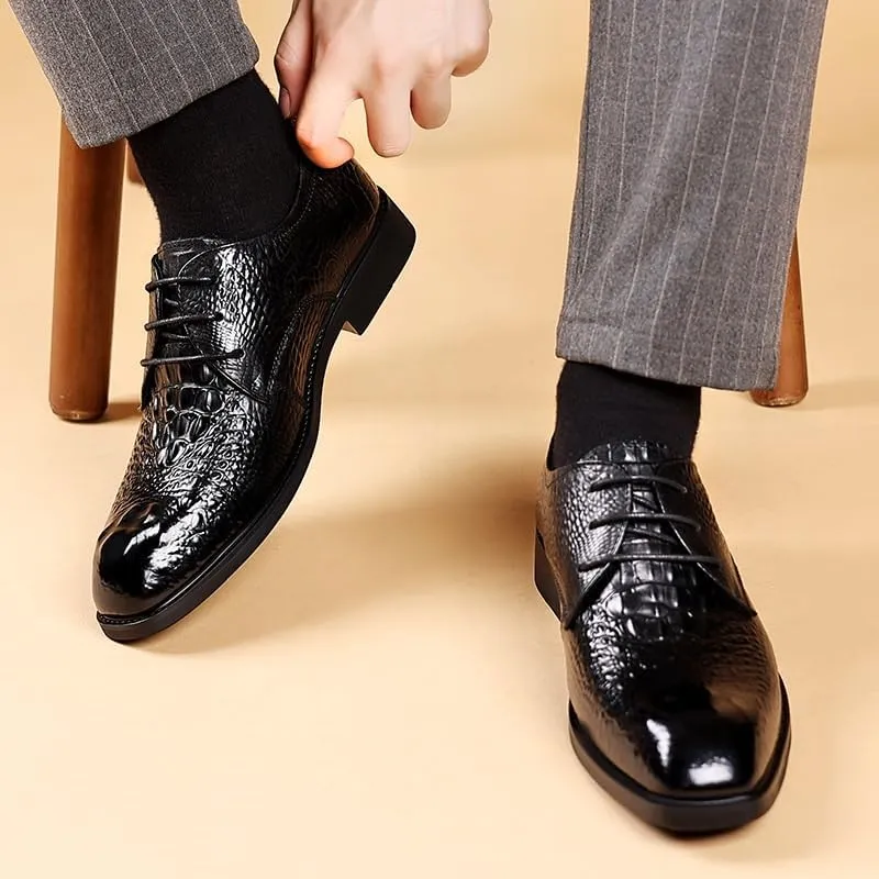 Mens Leather Lace Up Dress Shoes Spring British Formal Business Oxford Wedding Groom Casual Office Shoes