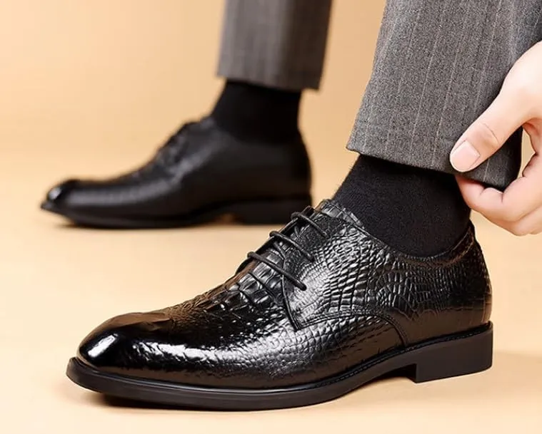 Mens Leather Lace Up Dress Shoes Spring British Formal Business Oxford Wedding Groom Casual Office Shoes