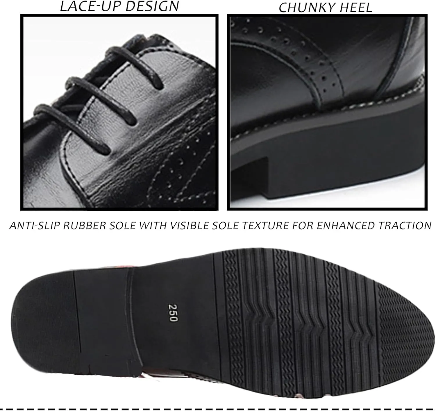 Mens Leather Oxfords Vintage Brogue Wingtip Fashion Lace Up Dress Shoes Business Casual Work Shoes