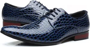 Men's Oxford Dress Shoes Premium Real Leather Brogue Shoes Business Wedding Formal Shoes Skin Pattern Oxford Shoes