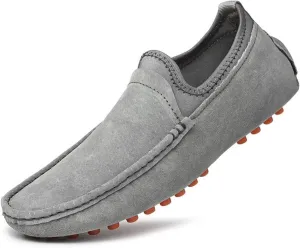 Men's Penny Loafers Suede Slip On Casual Dress Arch Support Boat Shoes for Driving Outdoor