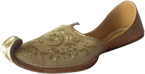 Mens Punjabi Jutti Sherwani Shoes Cream Cut Work Zari Khussa Shoes Beaded Footwear Bridal Slip on