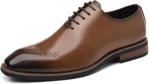 Men's Style Large Size Oxford Dress Shoes English Business Formal Square Toe Leather Shoes Stylish Comfortable Classic Footwear