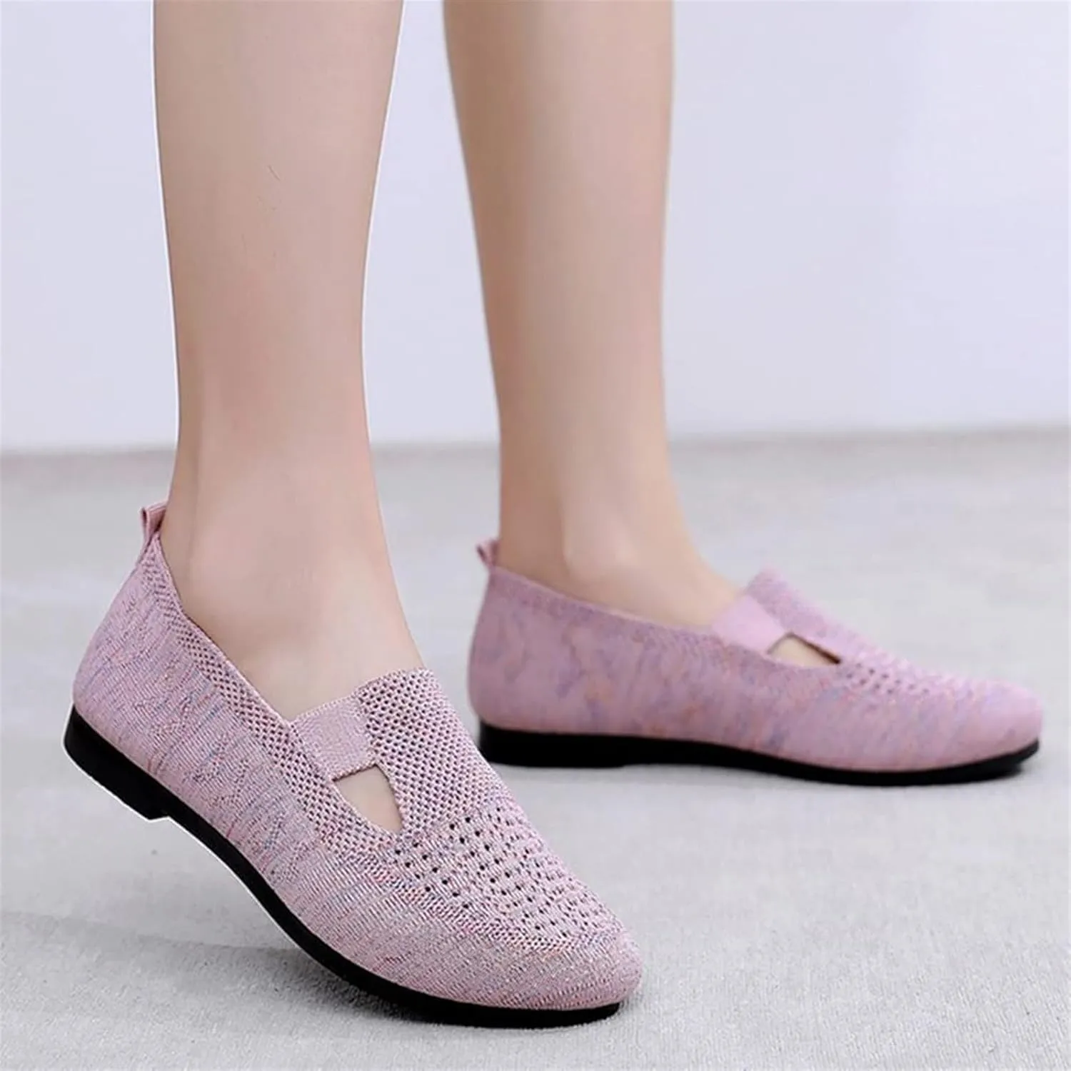 Mesh Breathable Slip-On Loafers for Women Soft Sole Non-Slip Orthotic Flat Trainers