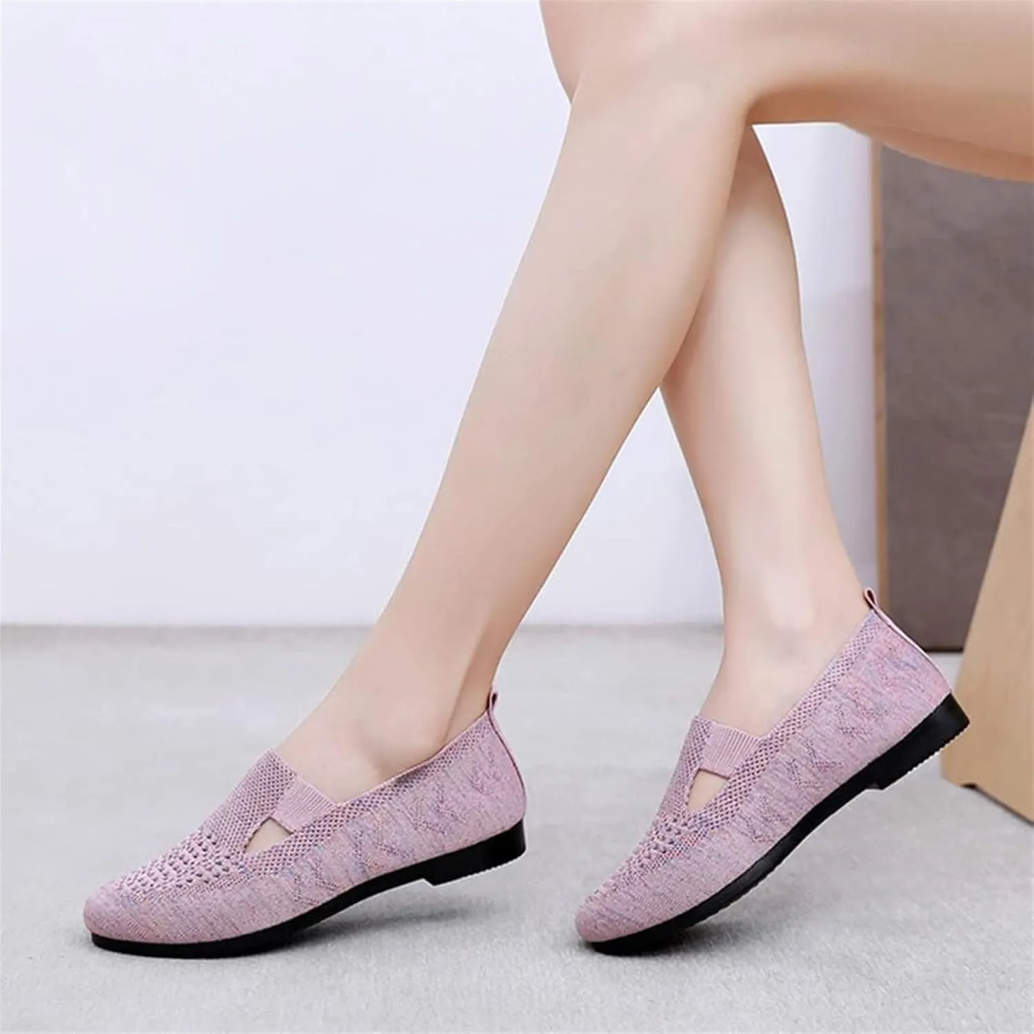 Mesh Breathable Slip-On Loafers for Women Soft Sole Non-Slip Orthotic Flat Trainers
