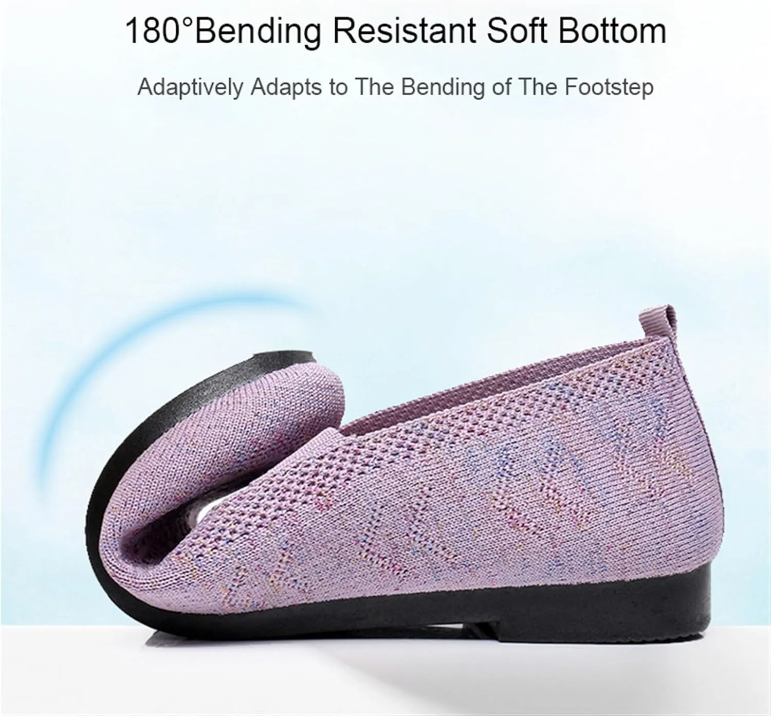 Mesh Breathable Slip-On Loafers for Women Soft Sole Non-Slip Orthotic Flat Trainers