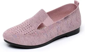 Mesh Breathable Slip-On Loafers for Women Soft Sole Non-Slip Orthotic Flat Trainers