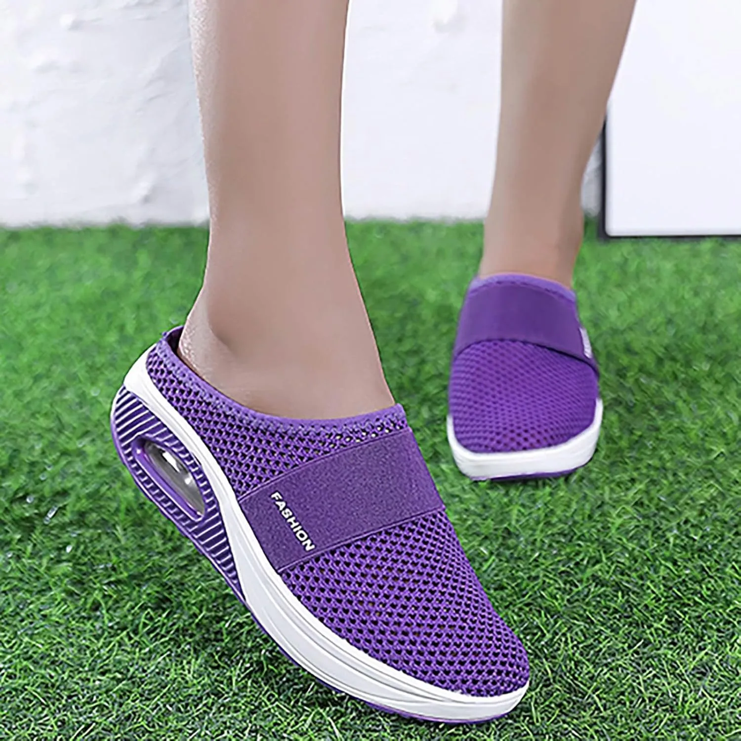 Mesh Sandals Women Casual Breathable Sneakers Fashion Slip on Walking Sandals Breathable Running Shoes