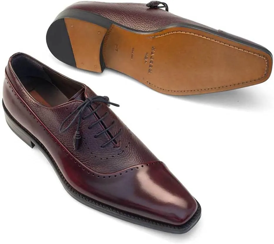 Mezlan - Men's Lace Up Fashion Bal Oxford Shoes - Style POSTDAM - Classic Formal Footwear for Business, Wedding, and Office
