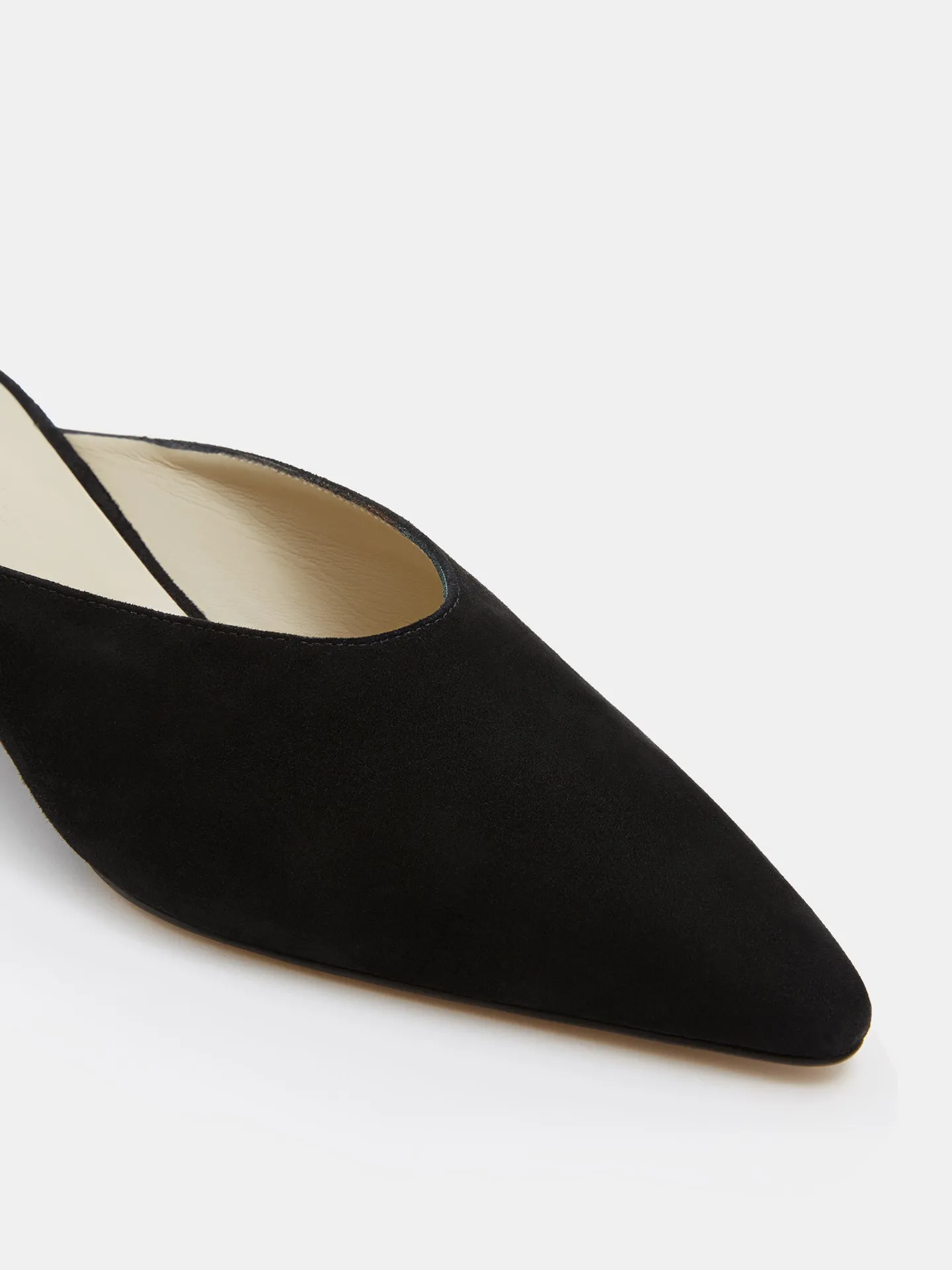 Micro Wedge Mule / Black Suede