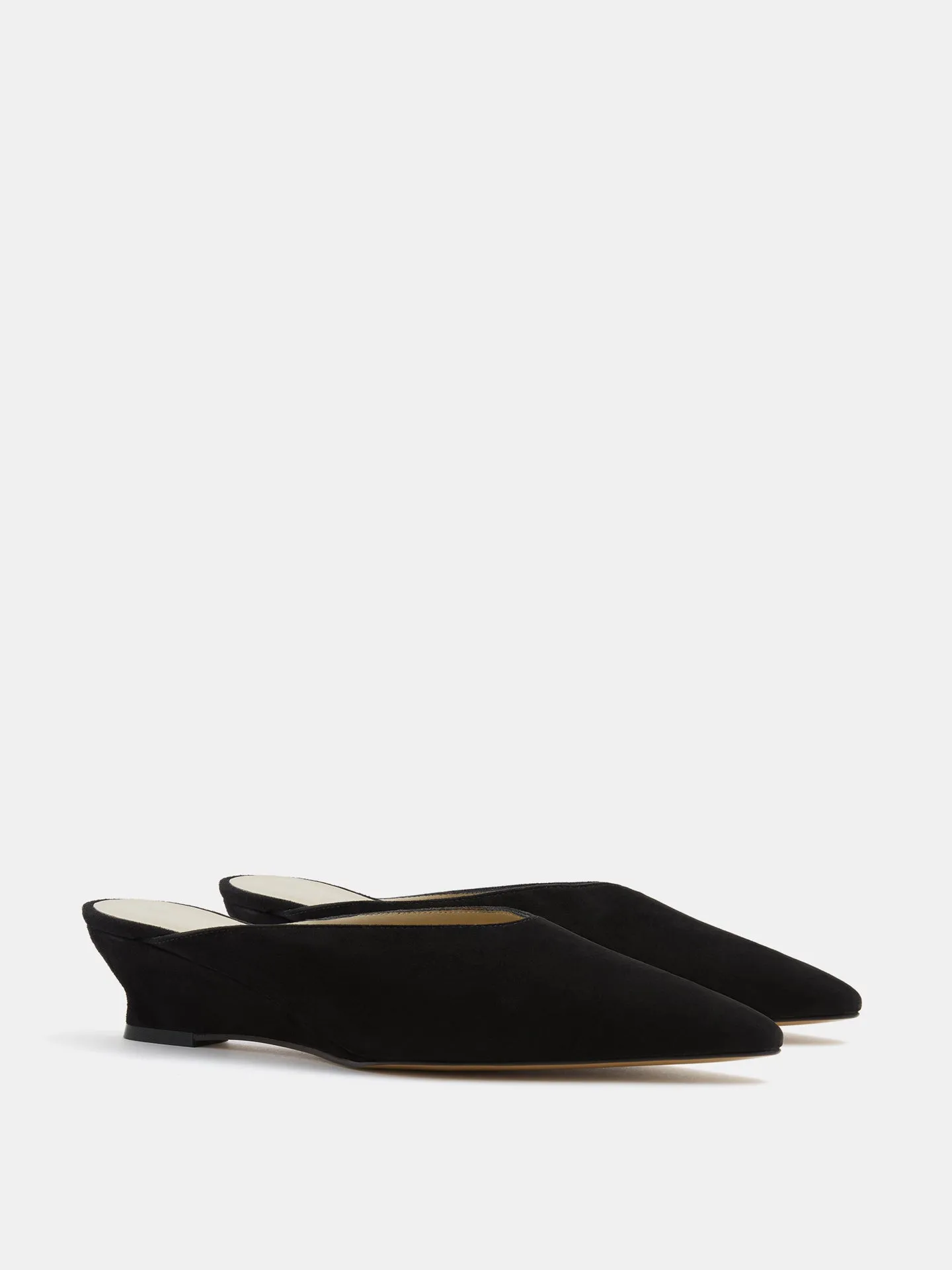 Micro Wedge Mule / Black Suede